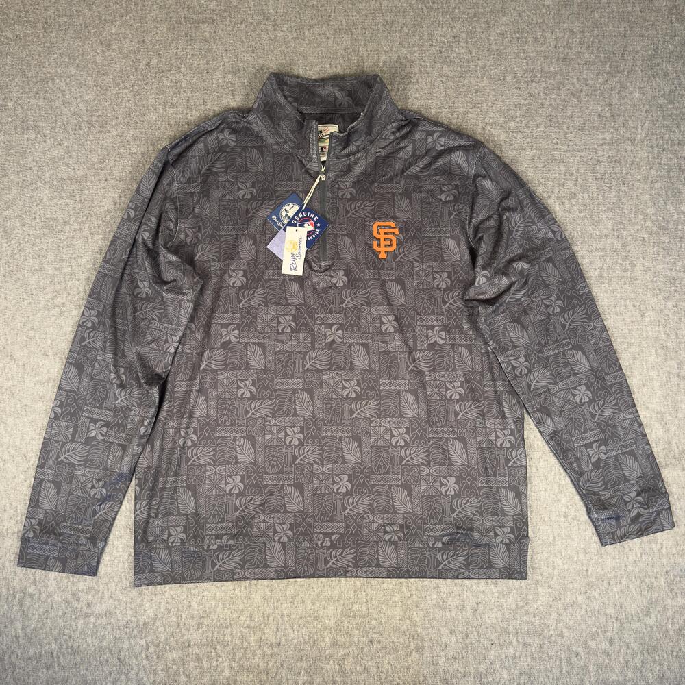 San Francisco Giants Shirt Mens Large Gray MLB Baseball Reyn Spooner Quarter Zip